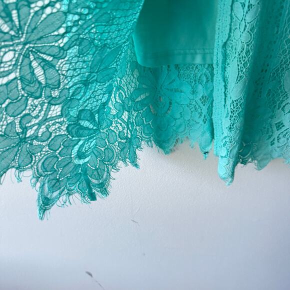 Colleen Lopez Bit of Romance Cover Up Womens XL Blue Green Lace Fairycore Tunic - Picture 10 of 15